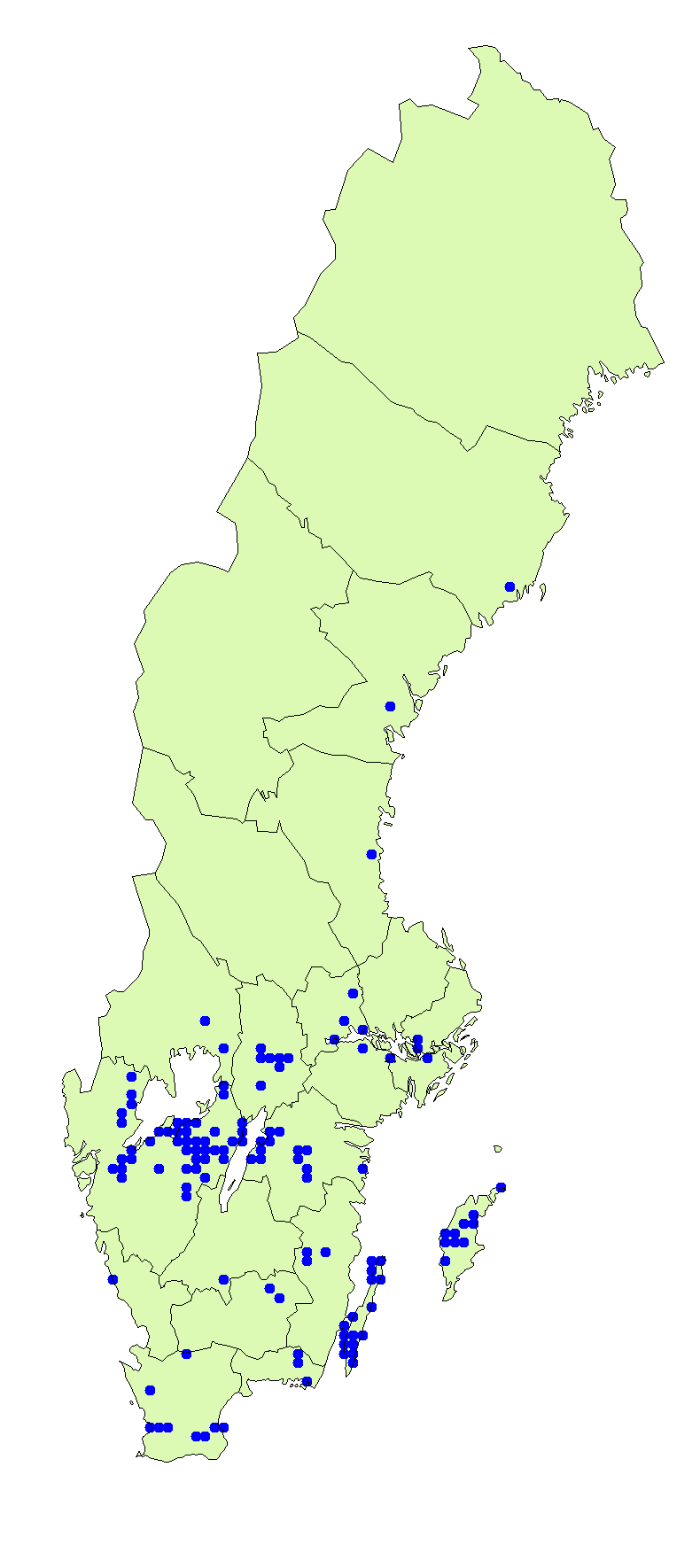 Utbredningskarta för vit kungschampinjon