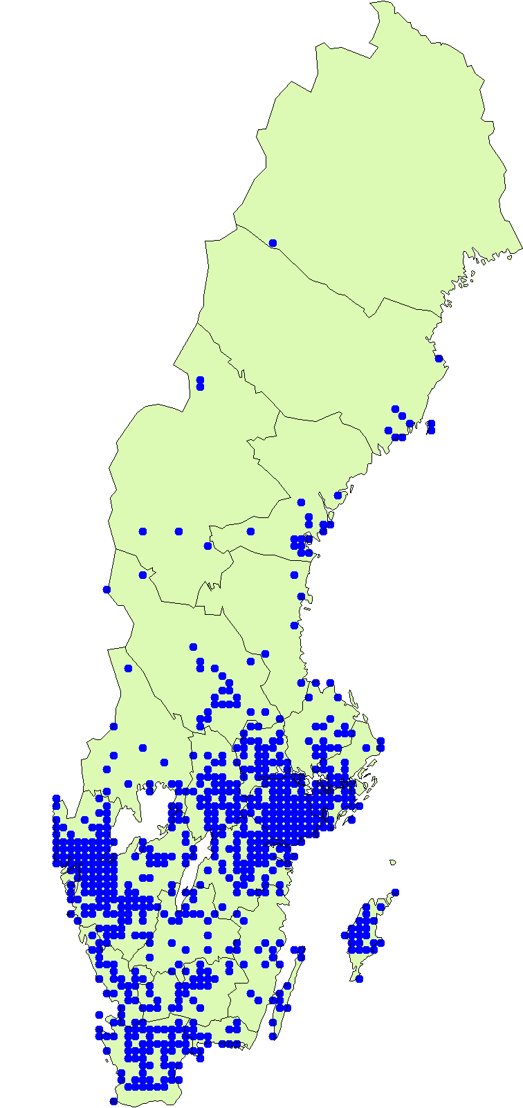 Utbredningskarta för brunsopp