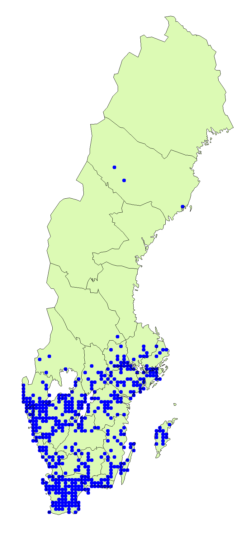 Utbredningskarta för rutsopp