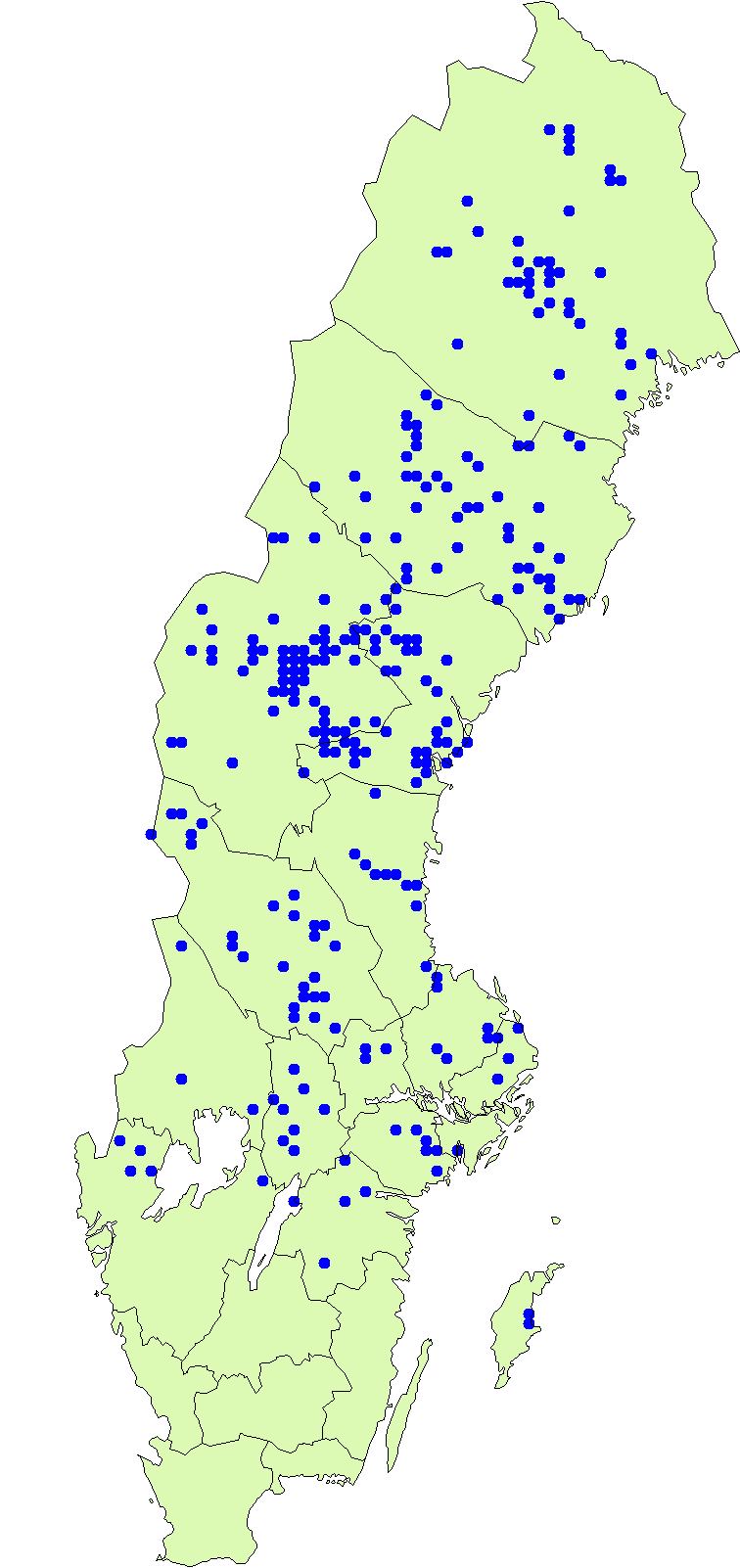 Utbredningskarta för äggvaxskivling