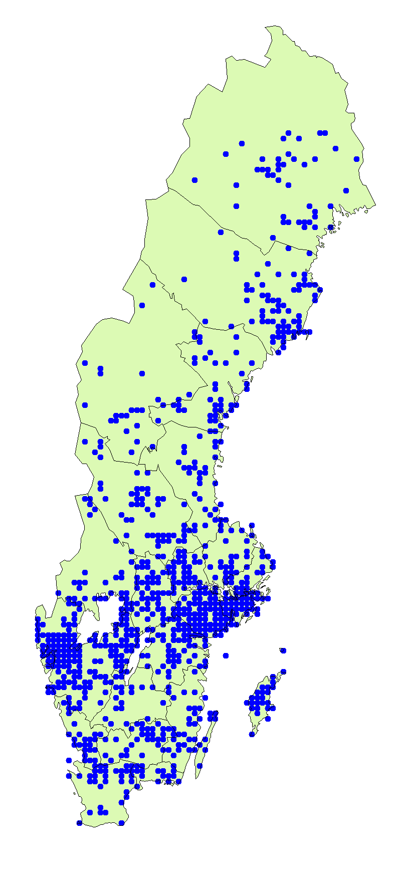 Utbredningskarta för örsopp